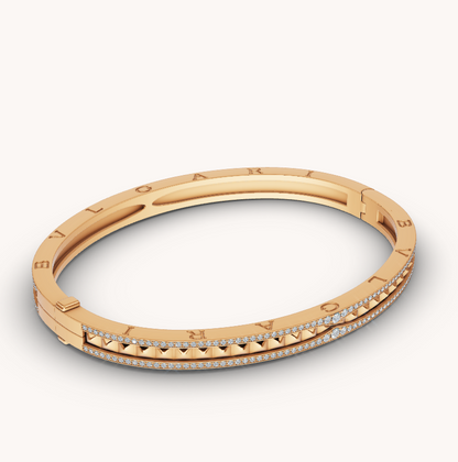 [Triumph Jewelry]ZERO 1 SPIRAL AND PAVED DIAMOND GOLD BRACELET