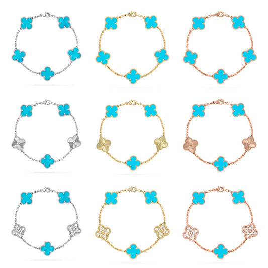 [Triumph Jewelry] CLOVER 5 MOTIF TURQUOISE BRACELET COLLECTION