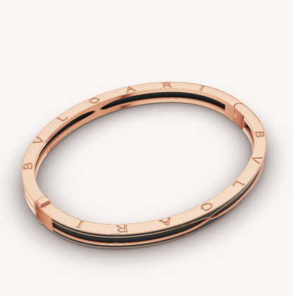 [Triumph Jewelry]ZERO 1 PINK GOLD WITH MATTE BLACK CERAMIC BRACELET
