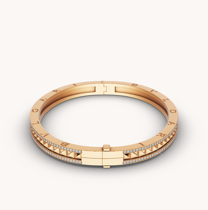 [Triumph Jewelry]ZERO 1 SPIRAL AND PAVED DIAMOND GOLD BRACELET