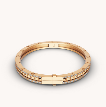[Triumph Jewelry]ZERO 1 SPIRAL AND PAVED DIAMOND GOLD BRACELET