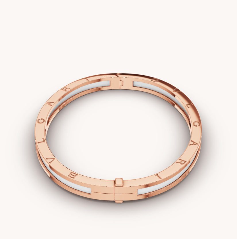 [Triumph Jewelry]ZERO 1 PINK GOLD WITH WHITE CERAMIC BRACELET