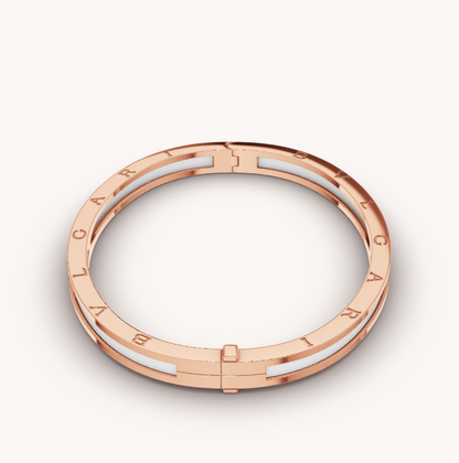 [Triumph Jewelry]ZERO 1 PINK GOLD WITH WHITE CERAMIC BRACELET