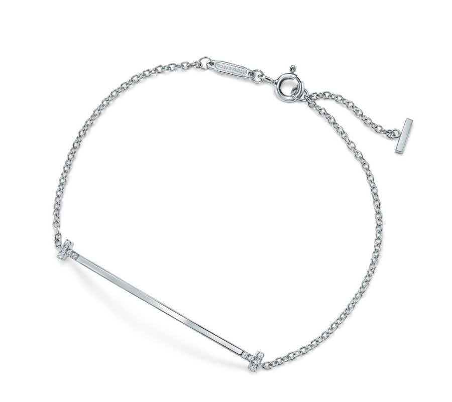 [Triumph Jewelry]Tiffany & Co. Tiffany T Smile Double T Diamond Link Bracelet