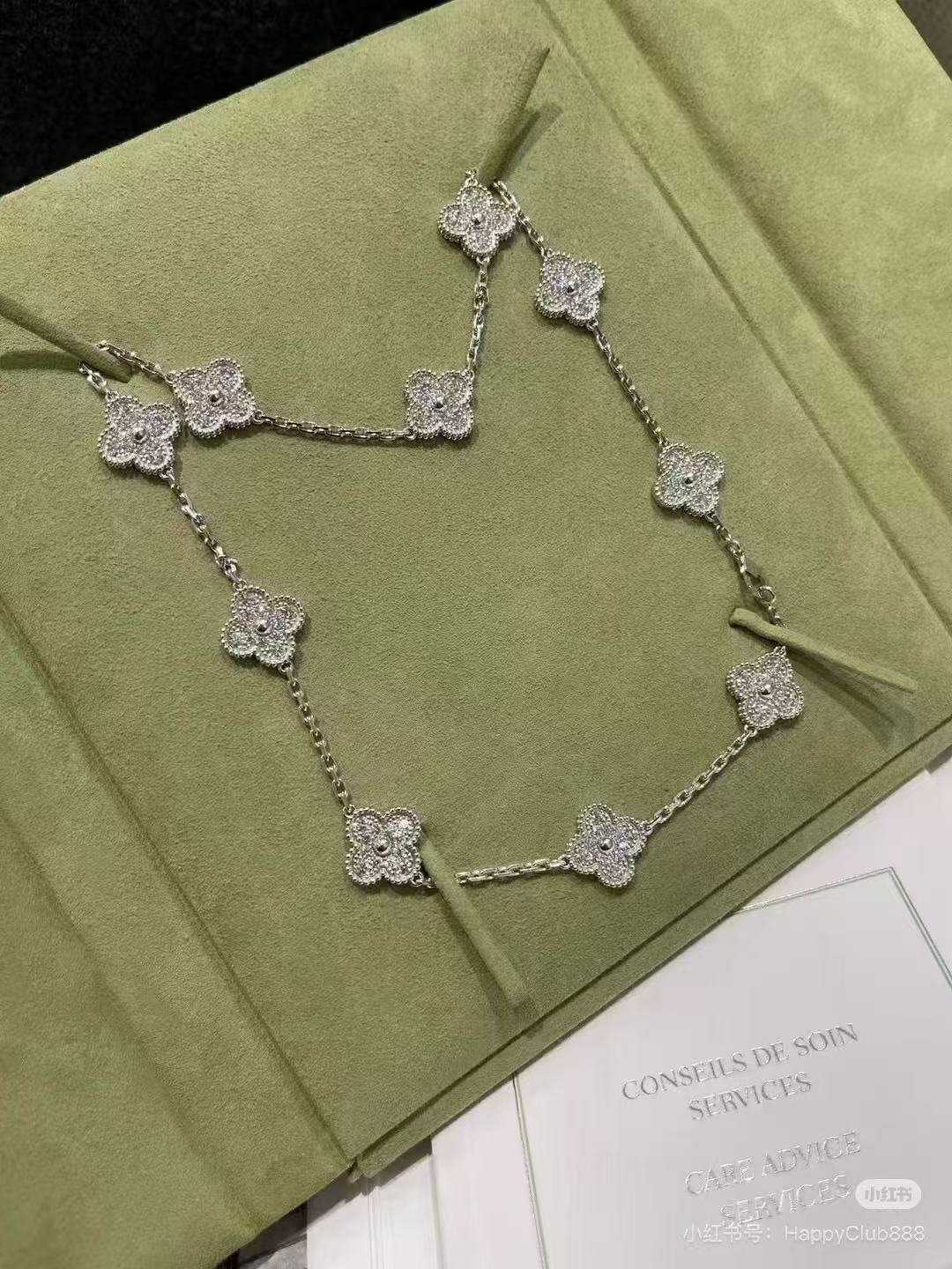 [Triumph Jewelry]CLOVER 10 MOTIFS  FULL DIAMOND NECKLACE