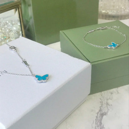 [Triumph Jewelry]BUTTERFLY TURQUOISE BUTTERFLY BRACELET SILVER