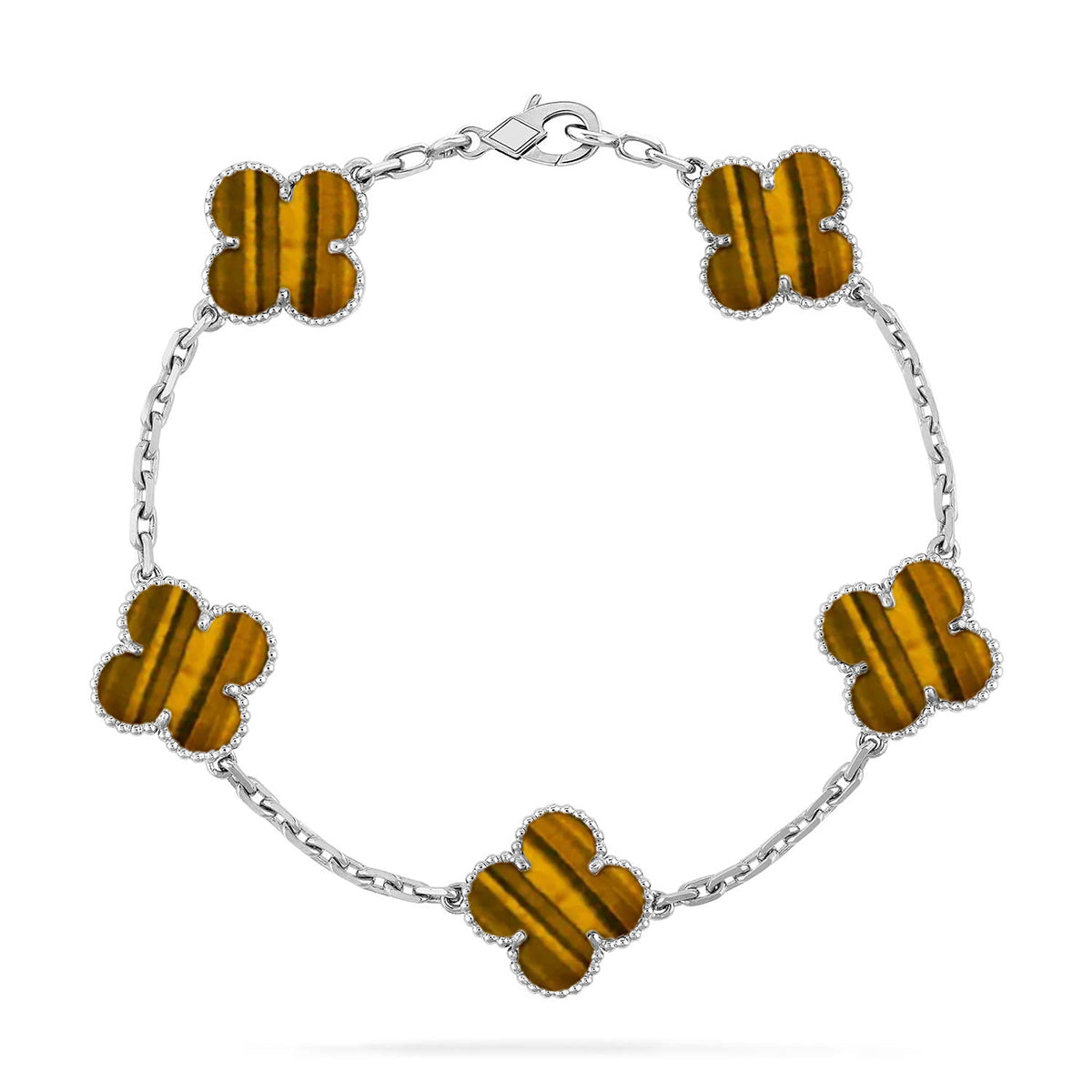 [Triumph Jewelry] CLOVER 5 MOTIFS TIGER EYE BRACELET COLLECTION