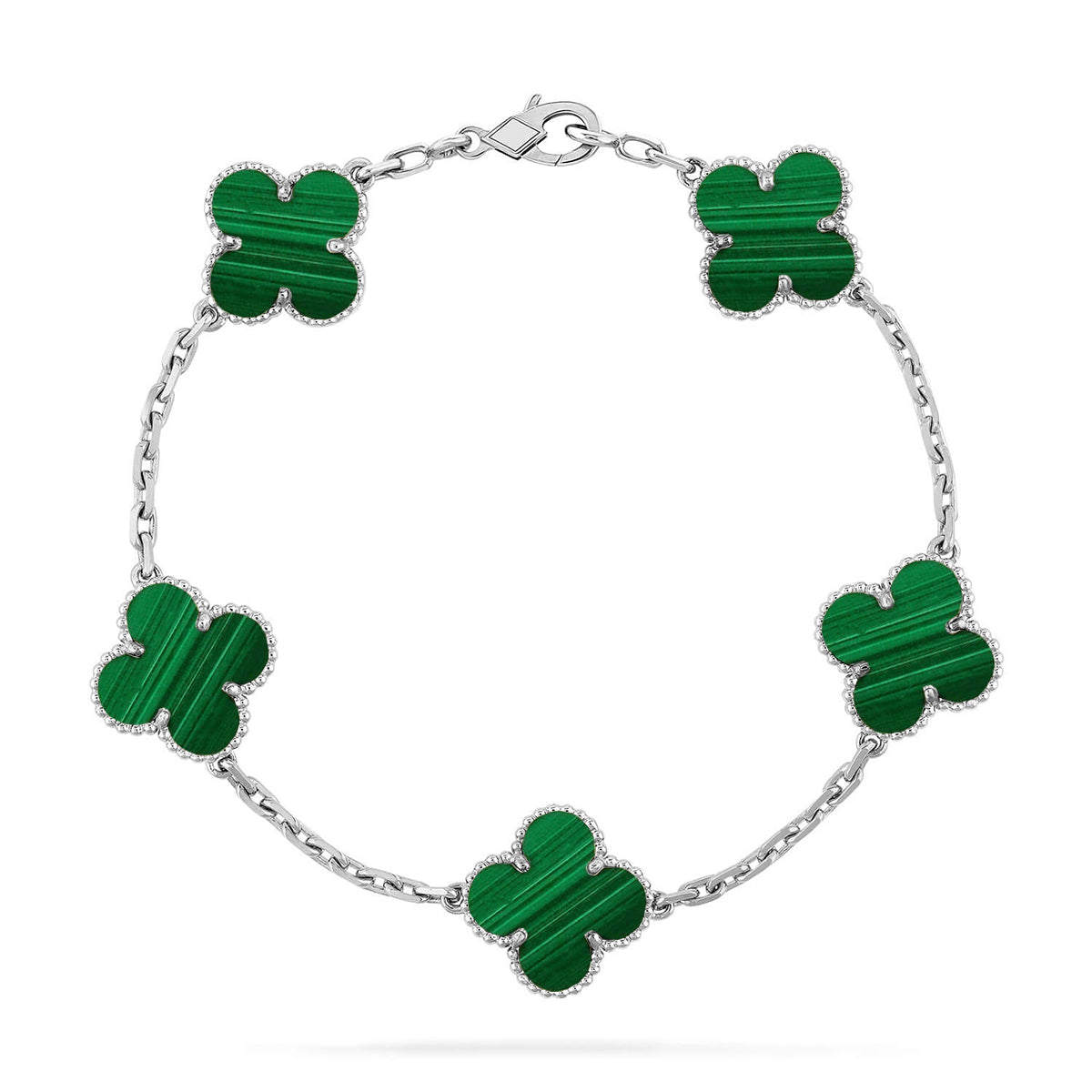 [Triumph Jewelry] CLOVER 5 MOTIF MALACHITE BRACELET COLLECTION
