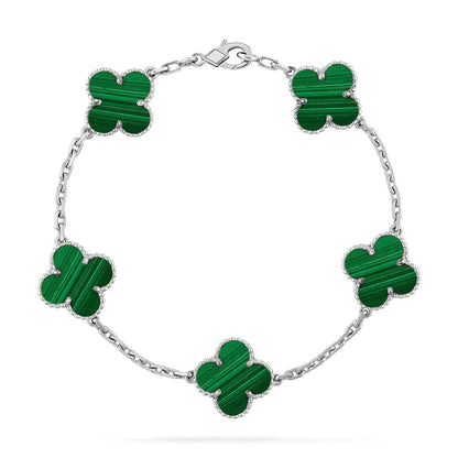 [Triumph Jewelry] CLOVER 5 MOTIF MALACHITE BRACELET COLLECTION