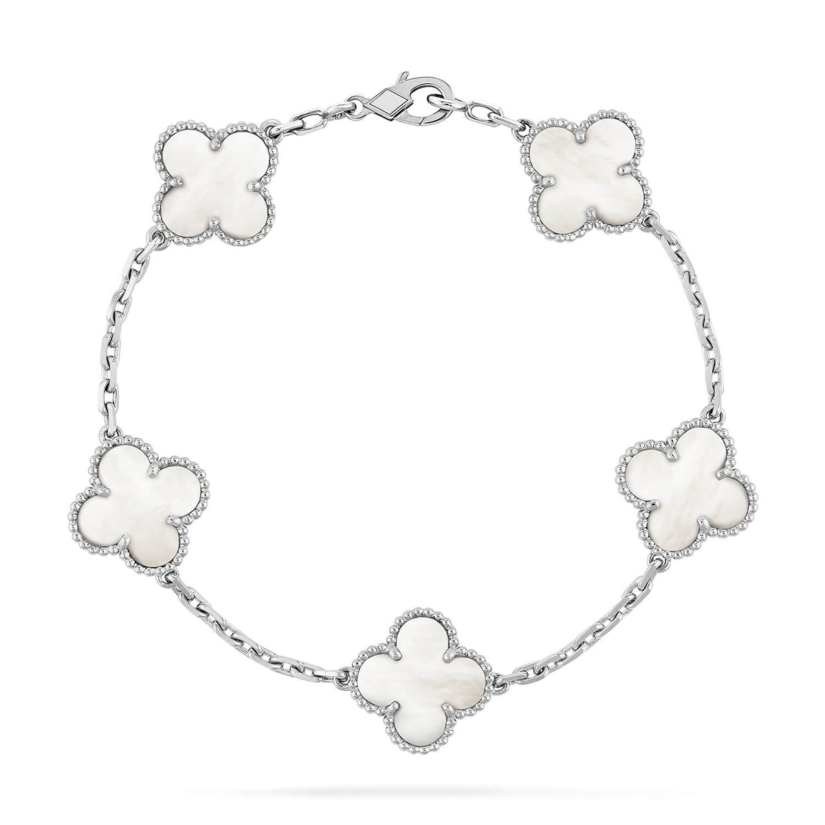 [Triumph Jewelry]CLOVER WHITE PEARL MOP 5 MOTIF BRACELET COLLECTION