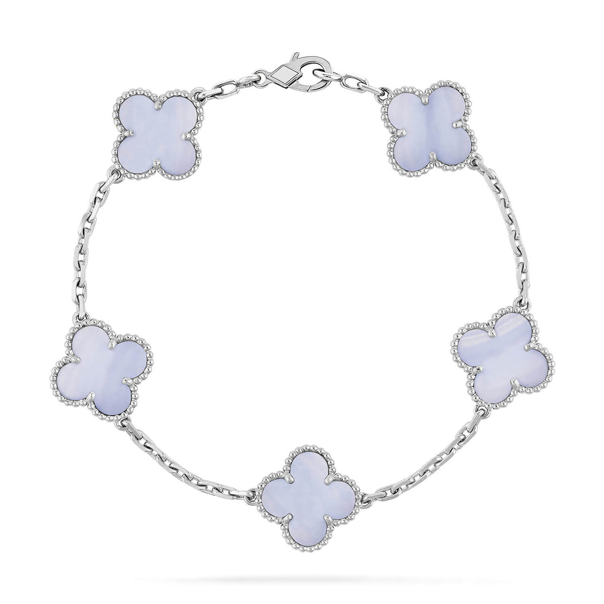 [Triumph Jewelry] CLOVER 5 MOTIF PURPLE CHALCEDONY BRACELET COLLECTION