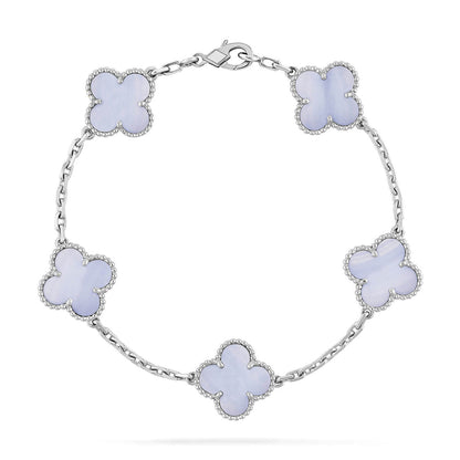 [Triumph Jewelry] CLOVER 5 MOTIF PURPLE CHALCEDONY BRACELET COLLECTION