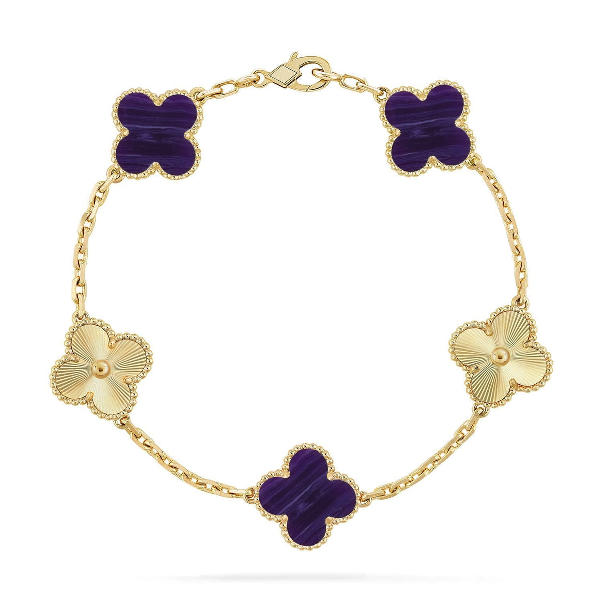 [Triumph Jewelry]CLOVER 5 MOTIF PURPLE STRIPES BRACELET COLLECTION