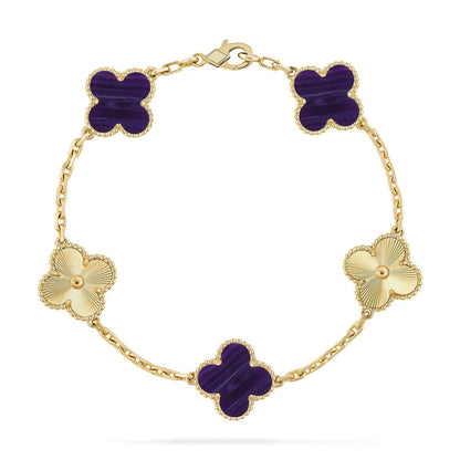 [Triumph Jewelry]CLOVER 5 MOTIF PURPLE STRIPES BRACELET COLLECTION