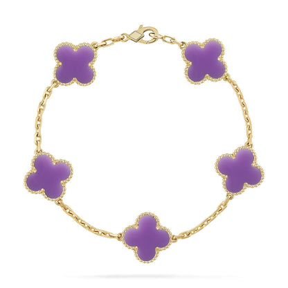 [Triumph Jewelry]CLOVER 5 MOTIF LIGHT PURPLE BRACELET COLLECTION