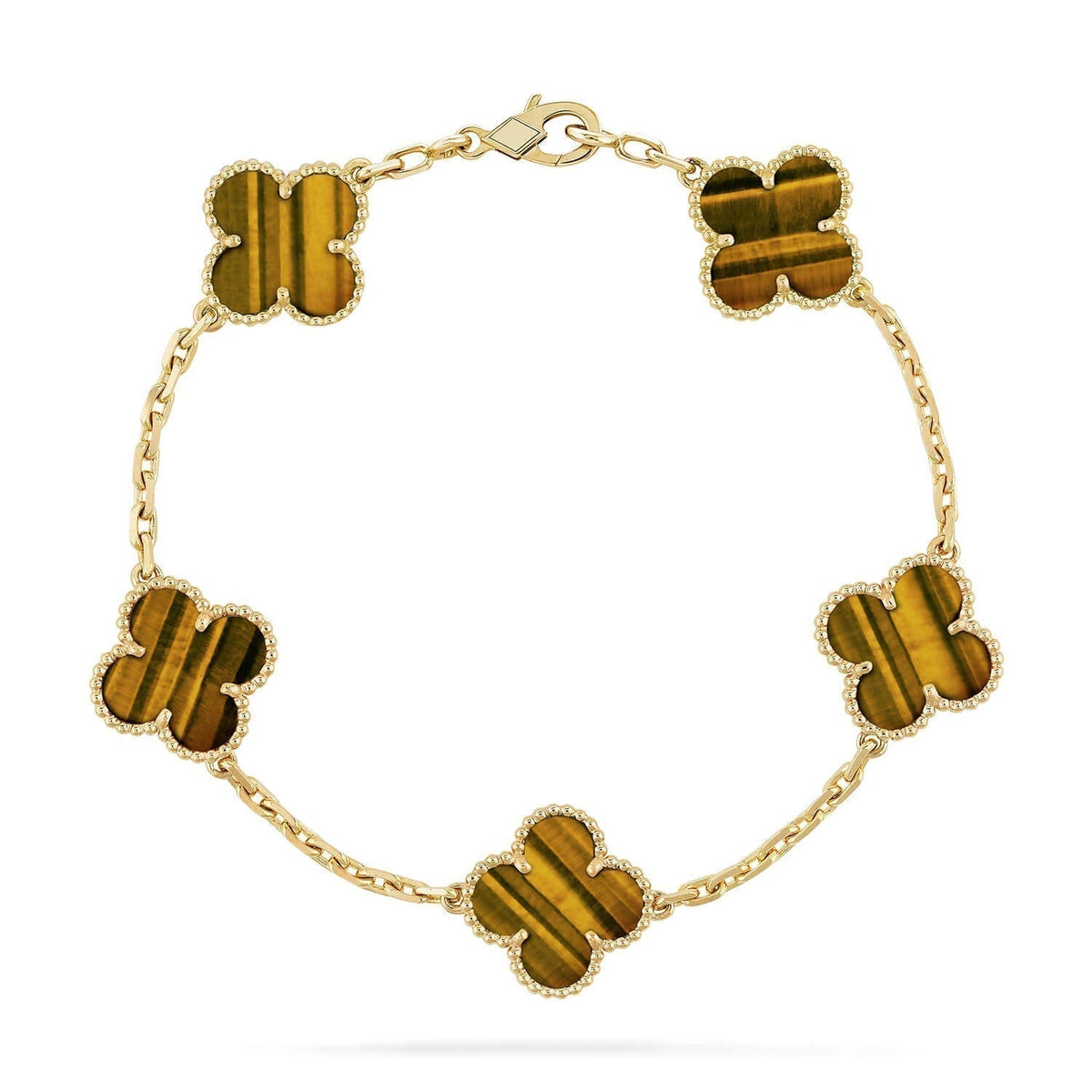 [Triumph Jewelry] CLOVER 5 MOTIFS TIGER EYE BRACELET COLLECTION