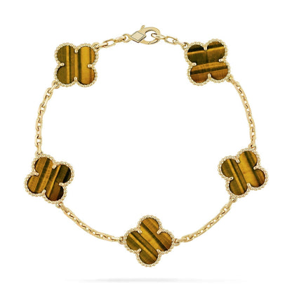 [Triumph Jewelry] CLOVER 5 MOTIFS TIGER EYE BRACELET COLLECTION