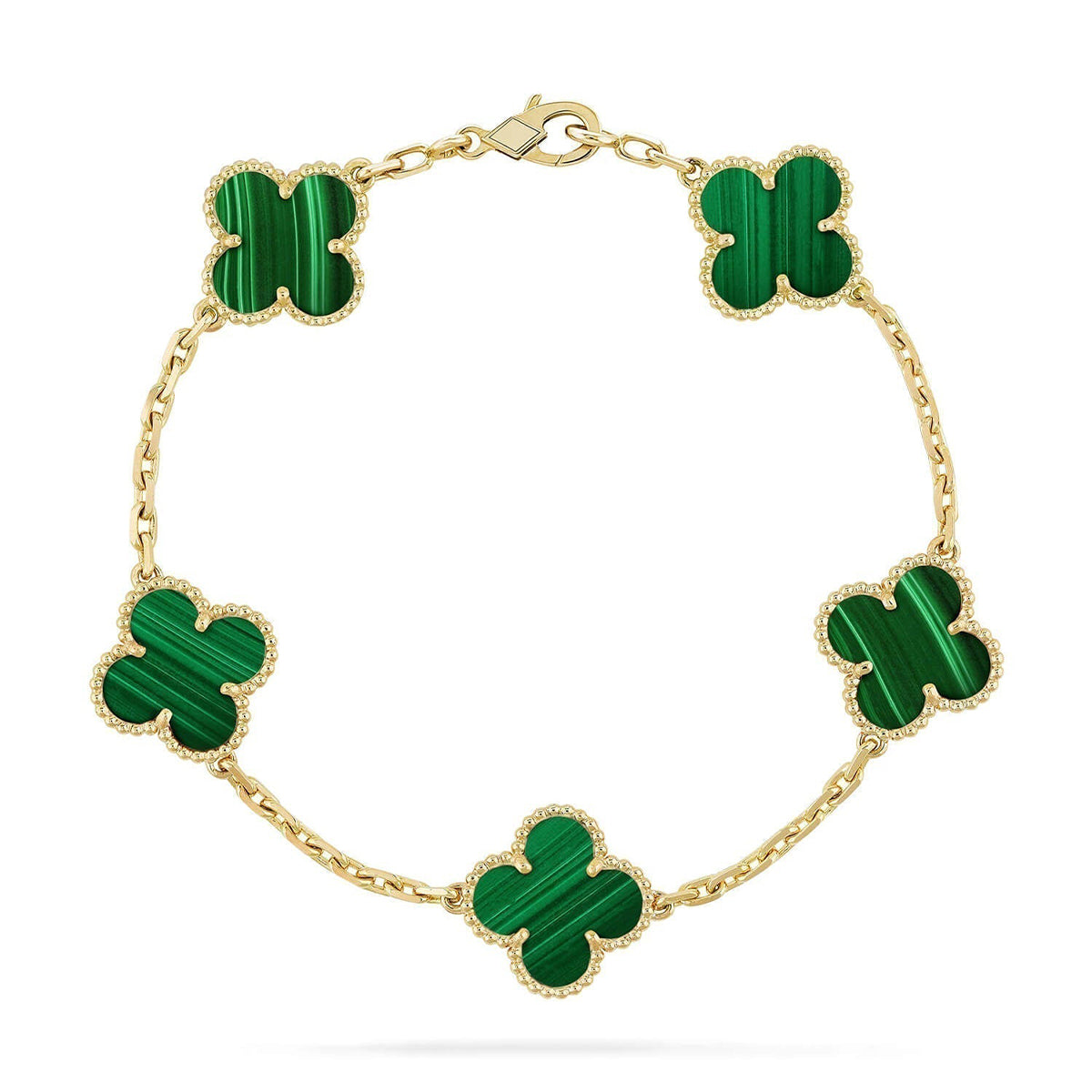 [Triumph Jewelry] CLOVER 5 MOTIF MALACHITE BRACELET COLLECTION