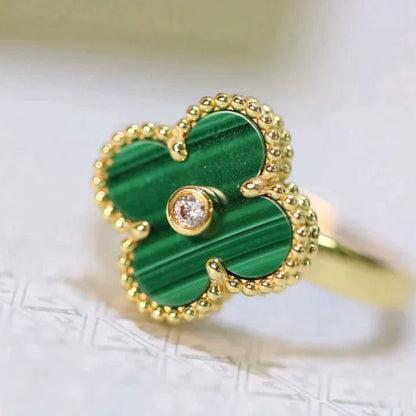 [Triumph Jewelry]CLOVER MALACHITE RING GOLD DIAMOND