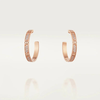 [Triumph Jewelry]LOVE EARRINGS 3.6MM DIAMOND PAVED