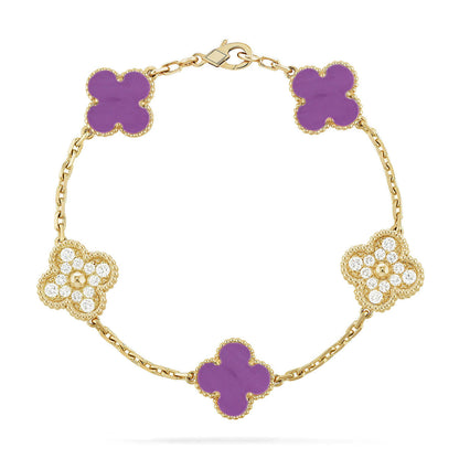 [Triumph Jewelry] CLOVER 5 MOTIF VIOLET BRACELET COLLECTION