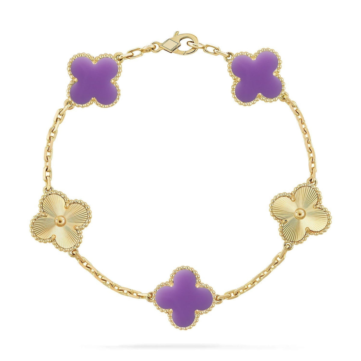 [Triumph Jewelry]CLOVER 5 MOTIF LIGHT PURPLE BRACELET COLLECTION