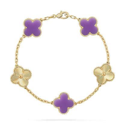 [Triumph Jewelry]CLOVER 5 MOTIF LIGHT PURPLE BRACELET COLLECTION