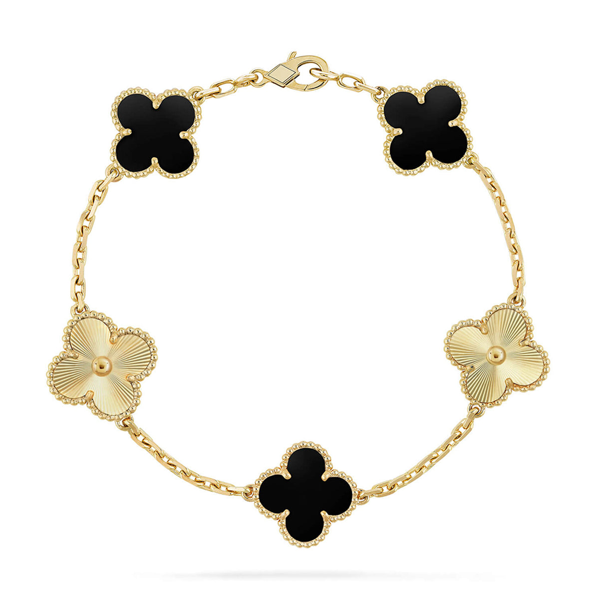 [Triumph Jewelry] CLOVER 5 MOTIF ONYXS BRACELET COLLECTION