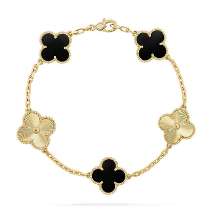 [Triumph Jewelry] CLOVER 5 MOTIF ONYXS BRACELET COLLECTION