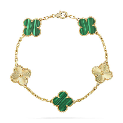 [Triumph Jewelry] CLOVER 5 MOTIF MALACHITE BRACELET COLLECTION