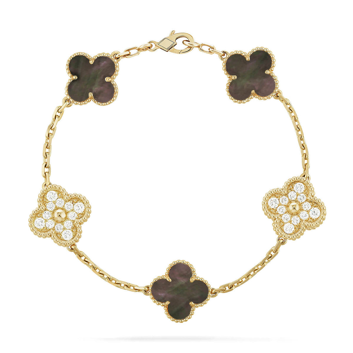 [Triumph Jewelry] CLOVER 5 MOTIF GRAY MOP BRACELET COLLECTION