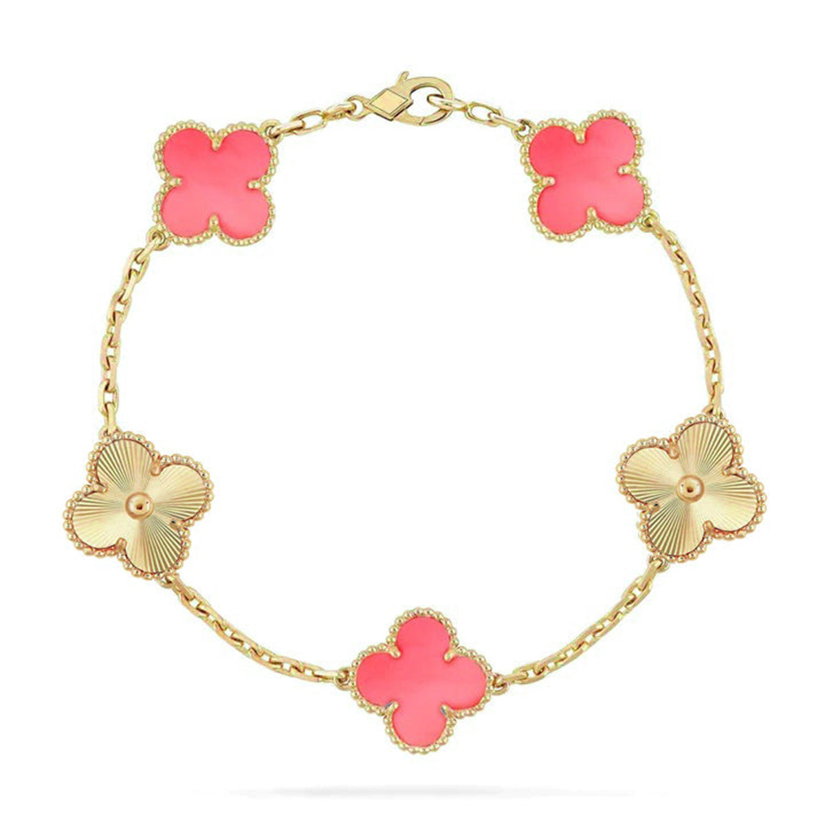 [Triumph Jewelry] CLOVER 5 MOTIFS  PINK MOP BRACELET COLLECTION