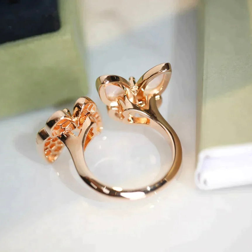 [Triumph Jewelry]TWIN BUTTERFLY DIAMOND MOP RING