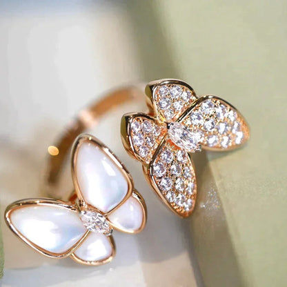 [Triumph Jewelry]TWIN BUTTERFLY DIAMOND MOP RING