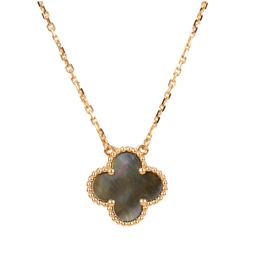 [Triumph Jewelry]CLOVER 15MM  GRAY MOTHER OF PEARL NECKLACE
