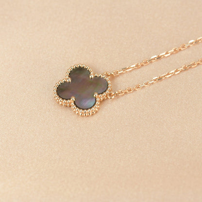 [Triumph Jewelry]CLOVER 15MM  GRAY MOTHER OF PEARL NECKLACE