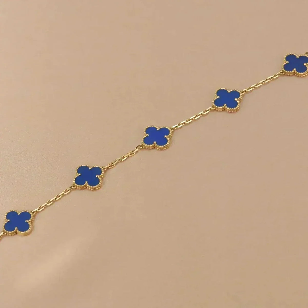 [Triumph Jewelry] CLOVER 5 MOTIF BLUE AGATE BRACELET COLLECTION