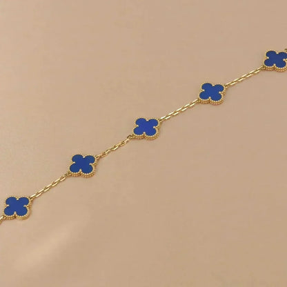 [Triumph Jewelry] CLOVER 5 MOTIF BLUE AGATE BRACELET COLLECTION
