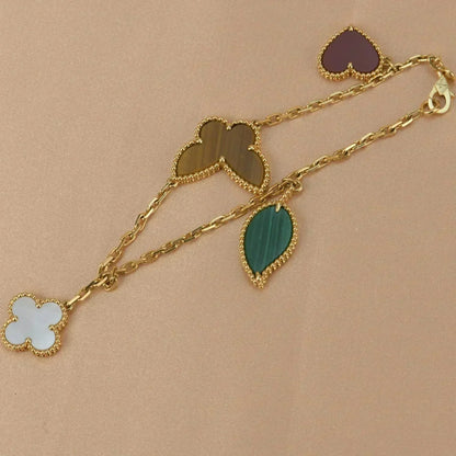 [Triumph Jewelry]LUCKY SPRING 5 MOTIF GOLD BRACELET