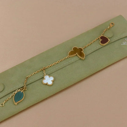 [Triumph Jewelry]LUCKY SPRING 5 MOTIF GOLD BRACELET