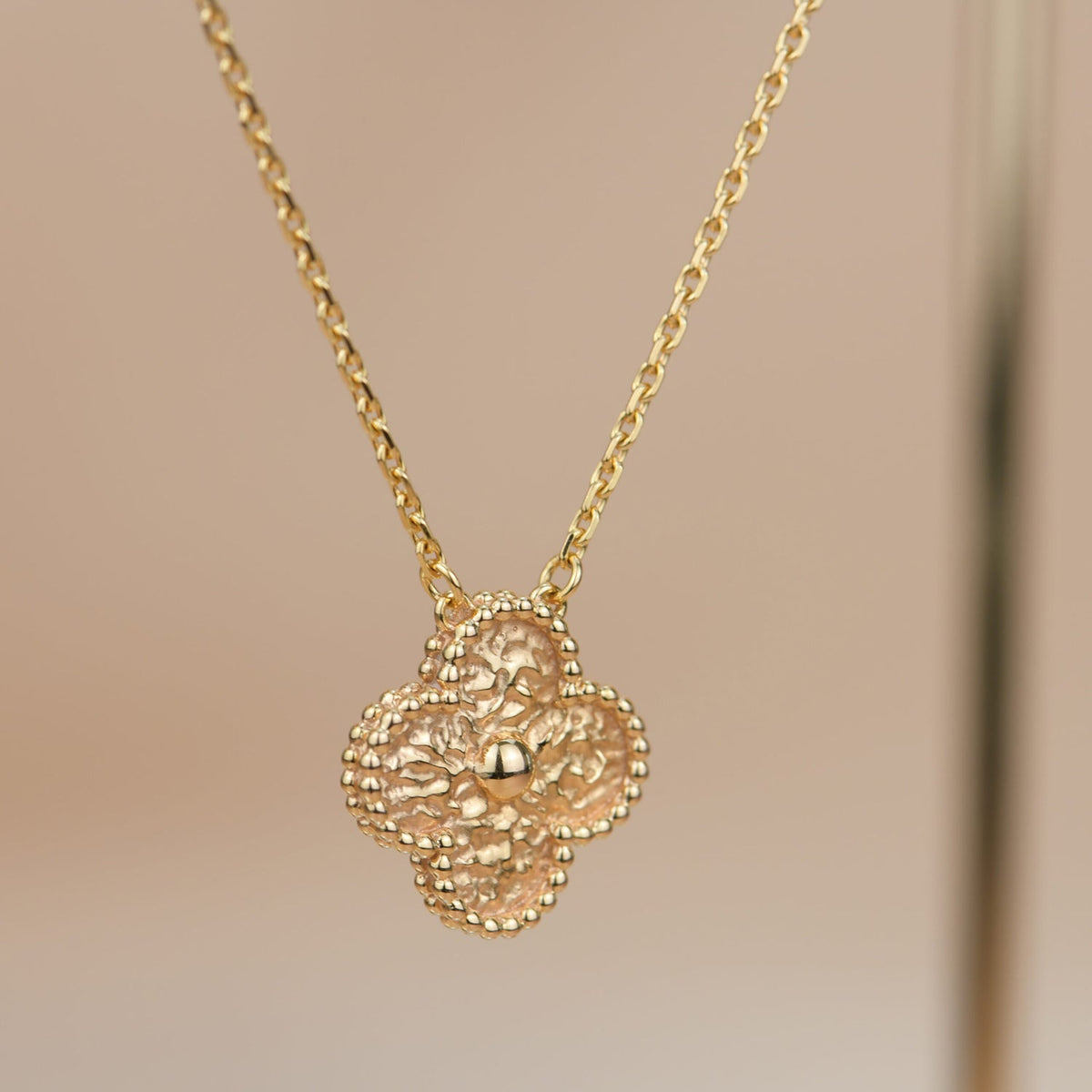[Triumph Jewelry]CLOVER 15MM  BRONZING NECKLACE