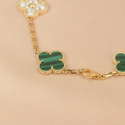 [Triumph Jewelry] CLOVER 5 MOTIF MALACHITE BRACELET COLLECTION