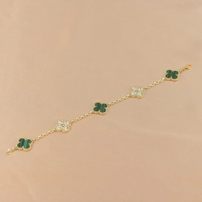[Triumph Jewelry] CLOVER 5 MOTIF MALACHITE BRACELET COLLECTION