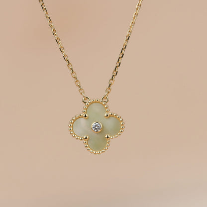 [Triumph Jewelry]CLOVER 15MM DIAMOND GOLD MOTHER OF PEARL NECKLACE
