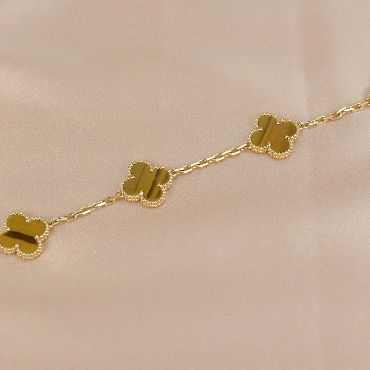 [Triumph Jewelry] CLOVER 5 MOTIFS TIGER EYE BRACELET COLLECTION