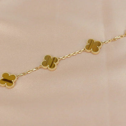 [Triumph Jewelry] CLOVER 5 MOTIFS TIGER EYE BRACELET COLLECTION