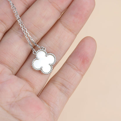 [Triumph Jewelry]CLOVER  15MM WHITE MOTHER-OF-PEARL SILVER