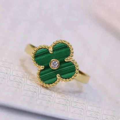 [Triumph Jewelry]CLOVER MALACHITE RING GOLD DIAMOND
