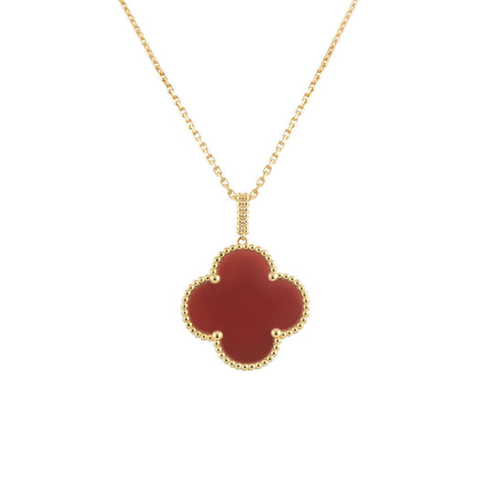[Triumph Jewelry]CLOVER 25MM NECKLACE GOLD CARNELIAN