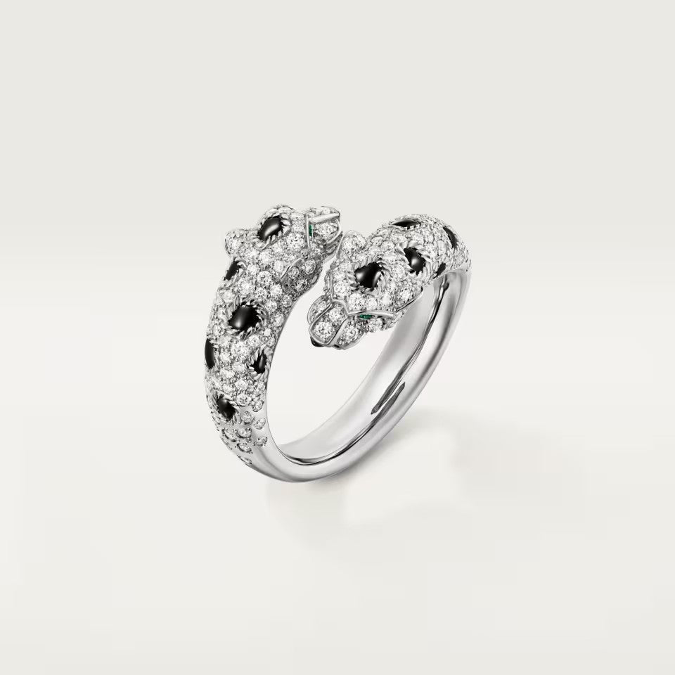 [Triumph Jewelry]PANTHERE DOUBLE HEADED FULL DIAMOND  RING